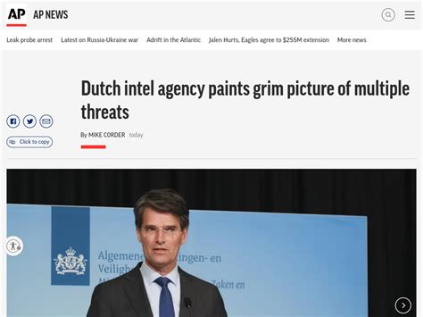 Dutch intel agency paints grim picture of multiple threats